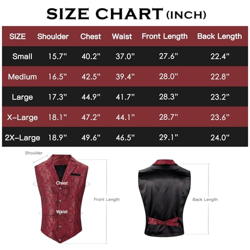 American Trends Men's Suit Vest Victorian Suit Steampunk Waistcoat Gothic Tuxedo Suit Vests V-Neck Business Dress Formal Vest Wedding Party White L