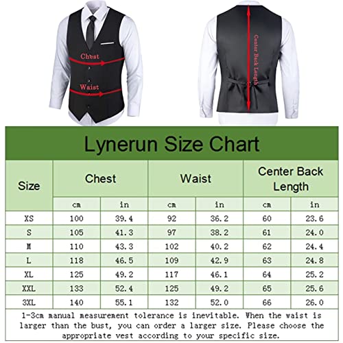 Lynerun Men's Suit Vest Formal Business Dress Vest for Men Slim Fit Dress Waistcoat Vest Solid Groom Wedding White Suit Waistcoat L