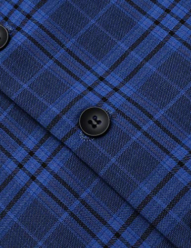 COOFANDY Men's Vests Formal Slim Fit Casual Suit Vest Single Breasted Lapel Formal Business Dress Vest for Wedding, Blue, L