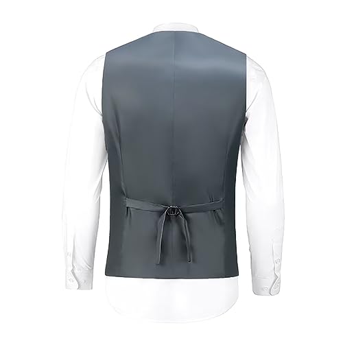 Formal Suit Vests for Men Mens Dress Vest Outerwear Dark Gray Men's Western Vests Sleeveless Jacket Vest Men Size S