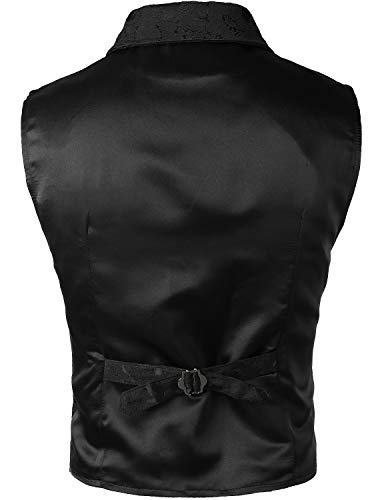 VATPAVE Mens Victorian Suit Vest Steampunk Gothic Waistcoat X-Large SU14 Black