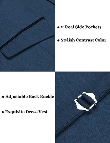 COOFANDY Men's Suit Vest Slim Fit Dress Vests Business Wedding Waistcoat