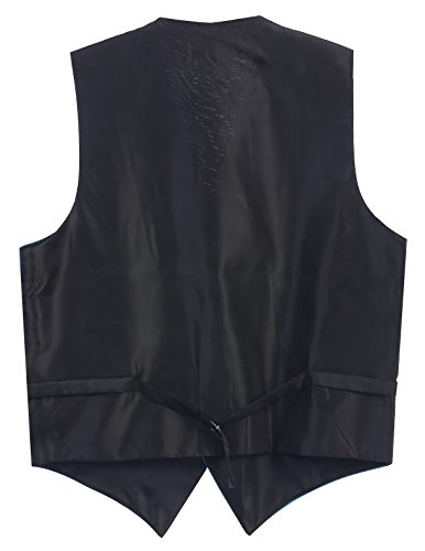 Gioberti Men's Formal 4pc Satin Vest Necktie Bowtie and Pocket Square, Gold, Medium