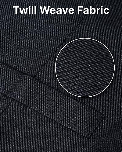 boxed-gifts UMO Lorenzo Men Formal Suit Vest, Polly Twill Vest with Adjustable Waistband. Black, Medium