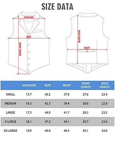 VATPAVE Mens Victorian Suit Vest Steampunk Gothic Waistcoat X-Large SU14 Black