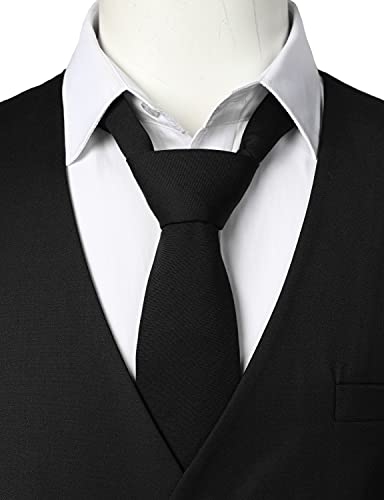 ZEROYAA Men's Hipster Urban Design 3 Pockets Business Formal Dress Vest for Suit Tuxedo ZLSV16 Black Small