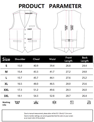 ZEROYAA Men's Hipster Urban Design 3 Pockets Business Formal Dress Vest for Suit Tuxedo ZLSV16 Black Small