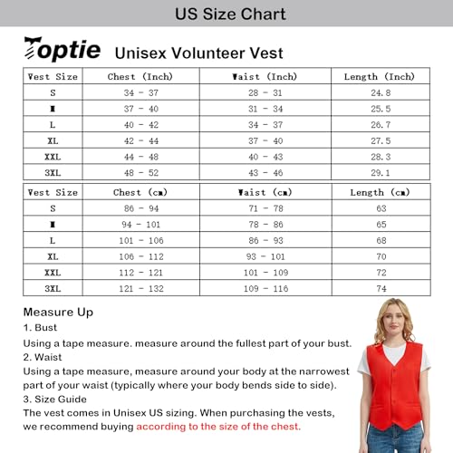 TopTie Unisex Button Vest Work Wear Uniform Vest-Black-S