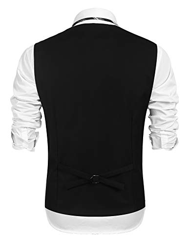 COOFANDY Mens Suit Vest Formal Dress Vest Slim Fit Buesiness Wedding Waistcoat