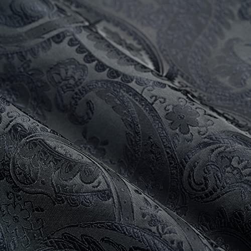 FAIMO Men's Suit Vests, Mens Vests Dress Waistcoat for Suit or Tuxedo, Business Formal Paisley Floral Black Vest for Men +Tie Pocket Square Set