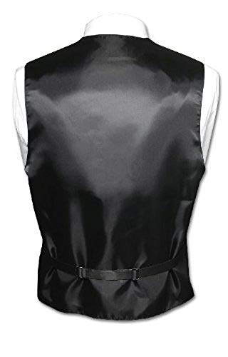 Men's Formal, Prom, Wedding, Tuxedo Vest, Bow-Tie & Hankie Set in Paisley (Burgundy, XL)