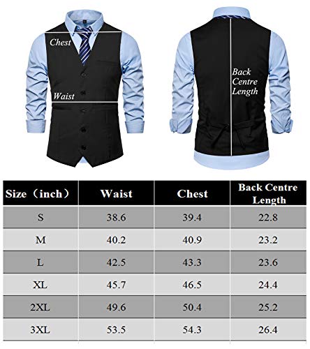 AOYOG Mens Formal Business Suit Vests 5 Buttons Regular Fit Waistcoat for Suit or Tuxedo