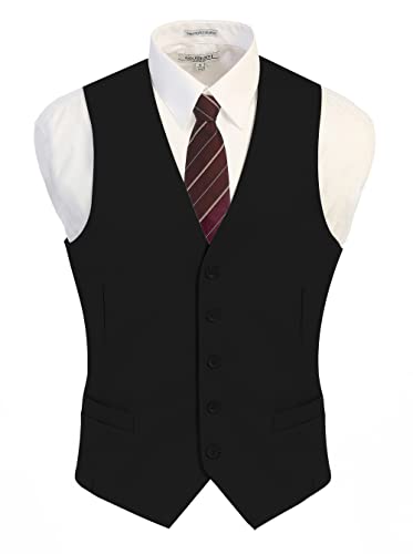 Gioberti Mens Formal Suit Vest, Black, 2X-Large