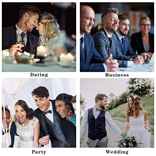 Enlision Mens Black Paisley Vest Classic Floral Jacquard Vests and Necktie Pocket Square Set Formal Dress Waistcoat for Suit or Tuxedo