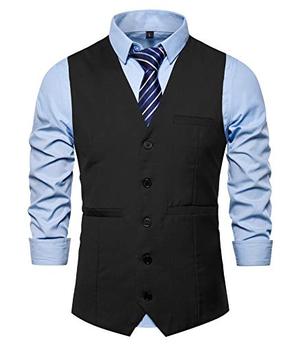 DONGD Mens Formal Suit Vest Business Dress Vest for Suit or Tuxedo