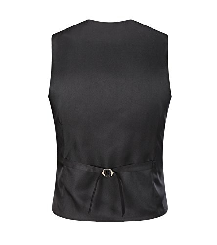 AOYOG Mens Business Suit Vests Waistcoat Slim Fit for Suit Or Tuxedo (XXXXLarge, Black), Black, XXXXLarge