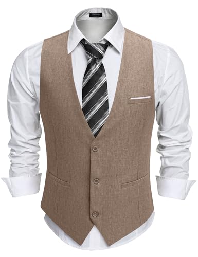 COOFANDY Men's Formal Business Waistcoat Slim Fit Suit Vest Dress Vests