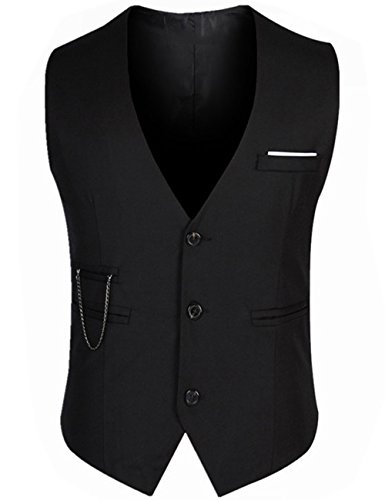 ERZTIAY Men's Formal Dress Business Slim Fit Sleeveless Jacket Suit Vest Waistcoat