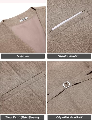 COOFANDY Men's Formal Business Waistcoat Slim Fit Suit Vest Dress Vests