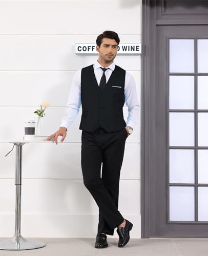 ERZTIAY Men's Formal Dress Business Slim Fit Sleeveless Jacket Suit Vest Waistcoat