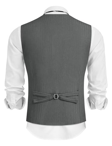 COOFANDY Mens 3 Button Dress Vest Lightweight Business Wedding Formal Suit Vest