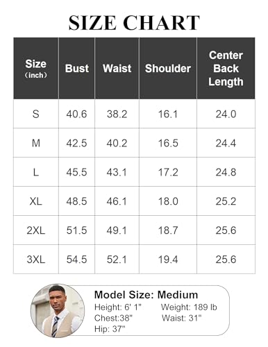 COOFANDY Mens 3 Button Dress Vest Lightweight Business Wedding Formal Suit Vest