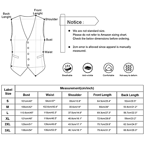 Alizeal Mens Pinstripe Business Suit Vest Formal Dress Tuxedo Waistcoat, Light Coffee Striped-XL