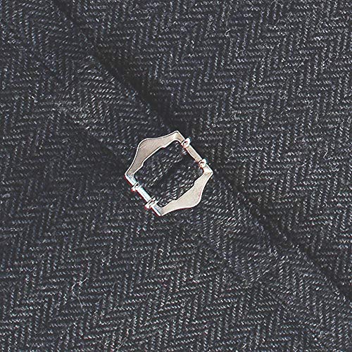 Gioberti Men's 6 Button Formal Herringbone Tweed Vest, Herringbone Charcoal, X Large