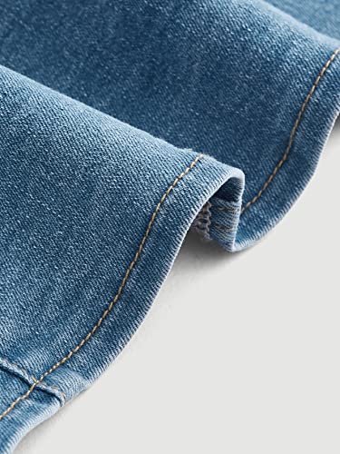 Verdusa Women's Button Front Halter Neck Backless Denim Tank Top Casual Crop Vest Light Wash M