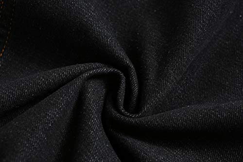 NASKY Men's Fit Retro Ripped Denim Vest Sleeveless Jean Vest and Jacket (X-Large, Black)