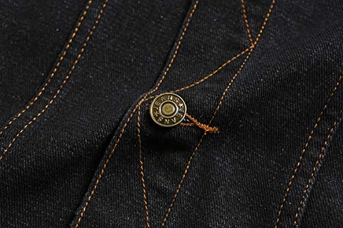 NASKY Men's Fit Retro Ripped Denim Vest Sleeveless Jean Vest and Jacket (X-Large, Black)