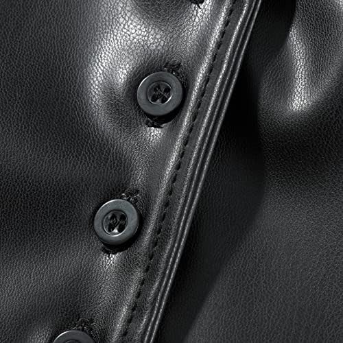 FORYTSSIC Women Dressy Denim Vest Cropped V Neck Sleeveless Waistcoat Vintage Fairy Grunge Bustier Tops Streetwear (D-Halter PU Black, S)