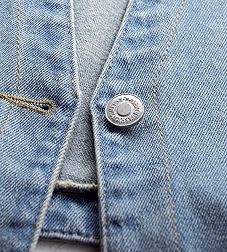 Cyparel Women's Retro Denim Vest Casual Button Up Jean Waistcoat Vest Sleeveless Jacket Tops with Pockets