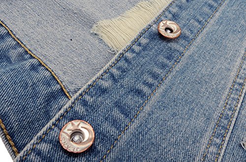 Kedera Womens Denim Jean Vest Classic Junior Button Up Cropped Distressed Sleeveless Jean Jacket