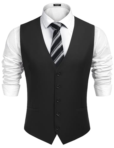 COOFANDY Mens Formal Suit Vest Dress Vests Slim Fit Tuxedo Business Vest for Wedding Homecoming