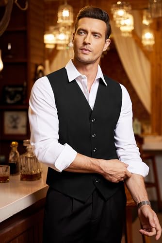COOFANDY Mens Formal Suit Vest Dress Vests Slim Fit Tuxedo Business Vest for Wedding Homecoming
