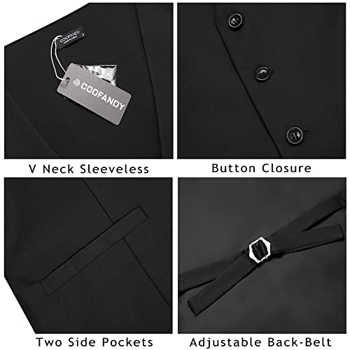 COOFANDY Mens Formal Suit Vest Dress Vests Slim Fit Tuxedo Business Vest for Wedding Homecoming