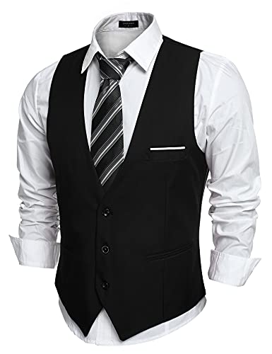 COOFANDY Mens Vest Formal Weatern Vintage 1920s Clothing Gatsby Suit Vest St Patrick's Day Vest
