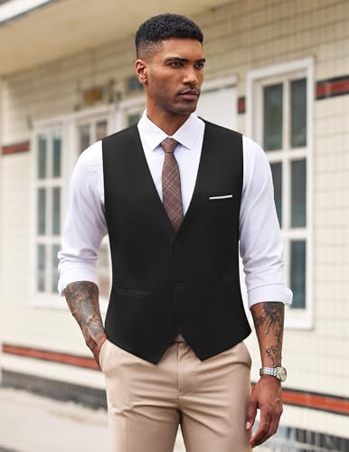 COOFANDY Mens Vest Formal Weatern Vintage 1920s Clothing Gatsby Suit Vest St Patrick's Day Vest