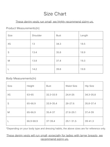 SHENHE Women's Button Down Denim Vest V Neck Cropped Jean Vest Top Y2K Sleeveless Jean Jacket Blue Medium