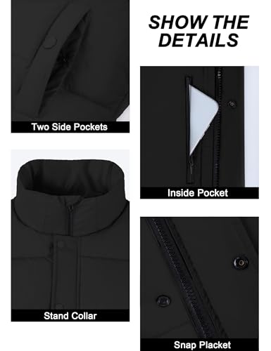 Fengbay Womens Puffer Vest Sleeveless Zip Up Puffy Cropped Vests Warm Stand Collar Down Vest Lightweight Bubble Quilted Vest