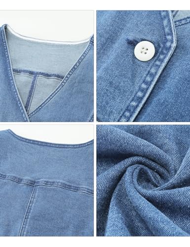 luvamia Womens Fashion Cropped Vest Denim Vest Women Jean Vest Top Waistcoat Vest Jackets For Women Jean Vest Vest Jacket For Women Womens Western Clothing Medium Blue Size Large Fits Size 12 Size 14