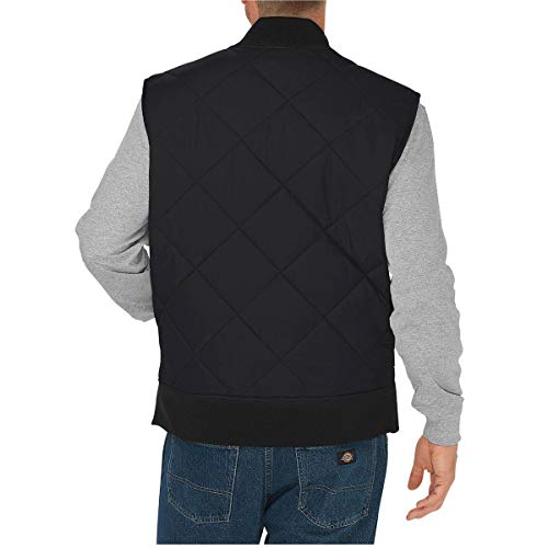 Dickies Men's Diamond Quilted Nylon Vest, Black, Large