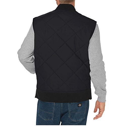 Dickies Men's Diamond Quilted Nylon Vest, Black, Large