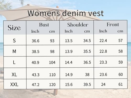 Ladyful Lapel Denim Vest for Women Sleeveless Business Work Jean Waistcoat Vest