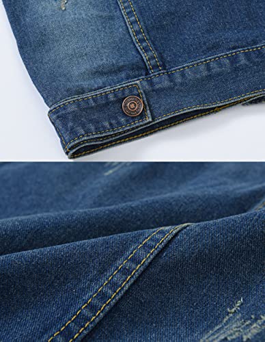 VIEWON Women's Casual Denim Waistcoat Frayed Sleeveless Ripped Jacket Vest with Pockets Denim M