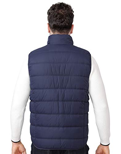 CAMEL CROWN Puffer Vest Men Quilted Winter Padded Sleeveless Jackets Gilet for Casual Work Travel Outdoor Blue XL