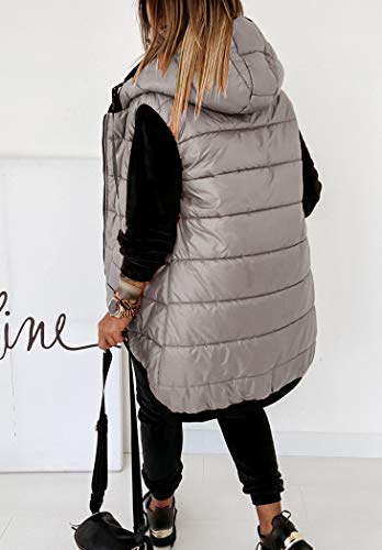 Kaxindeb Women's Hooded Outwear Vest Lightweight Zipper Up Padded Gilet With Pockets