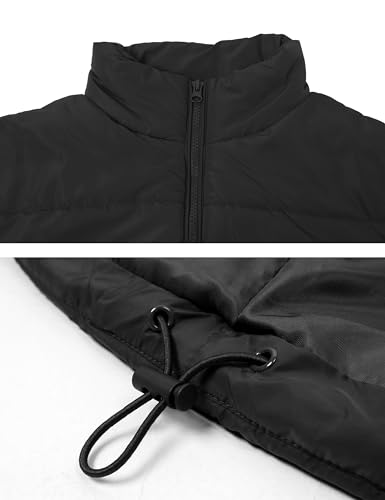 APAFES Women Winter Oversized Puffer Vest Lightweight Stand Collar Flysleeve Insulated Padded Puffy Jackets Coat with Pockets (871-BlackX1-M)