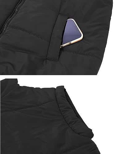 APAFES Women Winter Oversized Puffer Vest Lightweight Stand Collar Flysleeve Insulated Padded Puffy Jackets Coat with Pockets (871-BlackX1-M)
